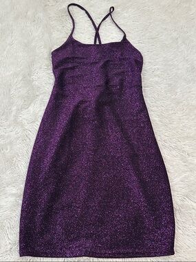👛 FV Relay Metallic Lace Up Back Mini Dress